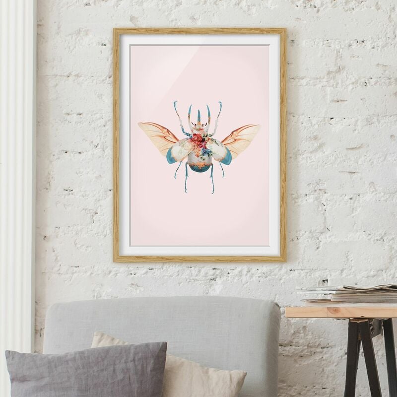 

Póster enmarcado - Vintage Beetle Dimensión LxA: 100cm x 70cm, Marco: Roble