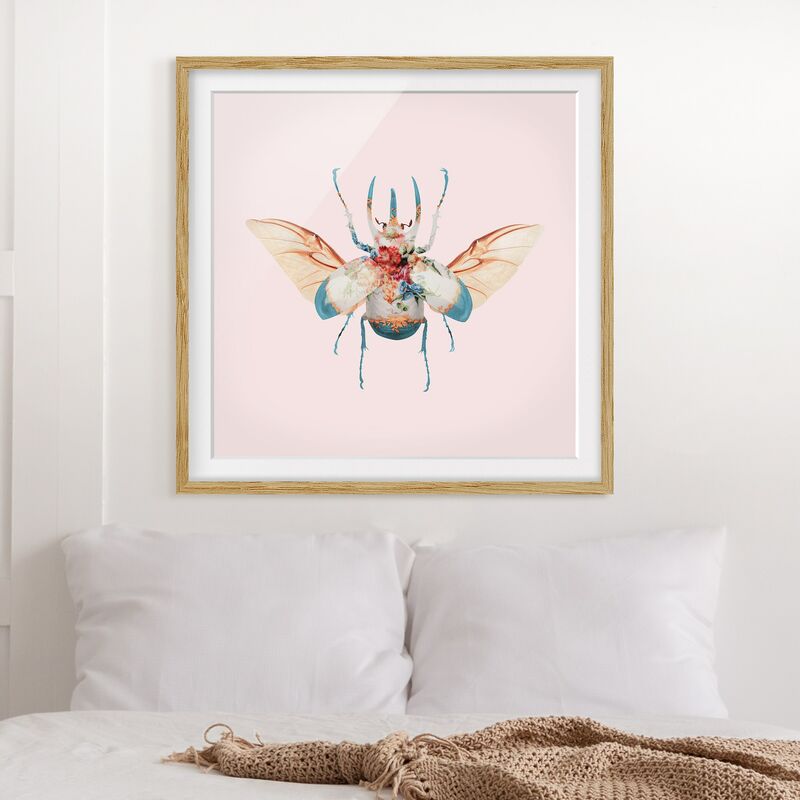 

Póster enmarcado - Vintage Beetle Dimensión LxA: 30cm x 30cm, Marco: Roble