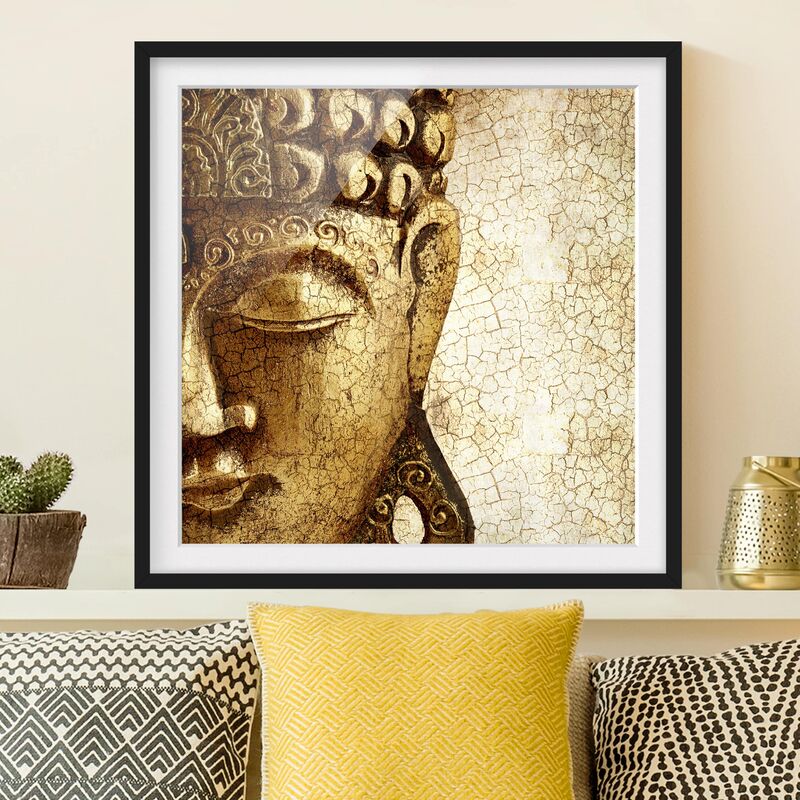 

Póster enmarcado - Vintage Buddha Dimensión LxA: 30cm x 30cm, Marco: Negro
