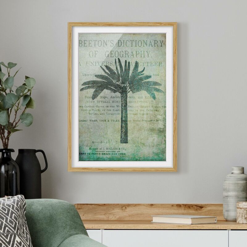

Póster enmarcado - Vintage collage - Antique Palma Dimensión LxA: 55cm x 40cm, Marco: Roble