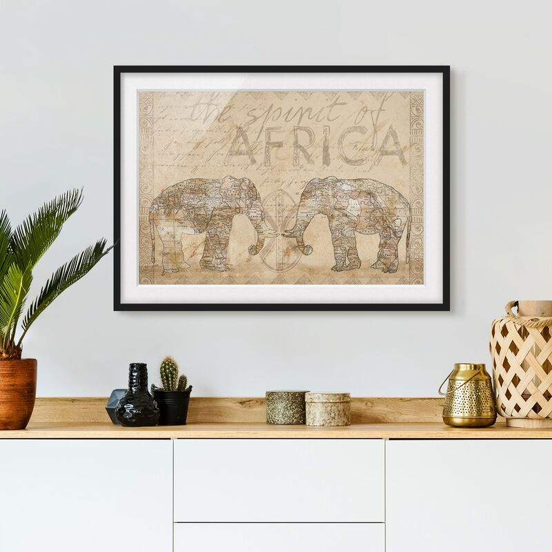 

Póster enmarcado - Vintage Collage - Spirit of Africa Dimensión LxA: 40cm x 55cm, Marco: Negro