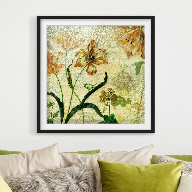 

Póster enmarcado - Vintage Grasses Dimensión LxA: 30cm x 30cm, Marco: Negro