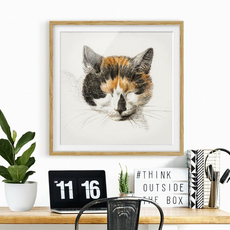 

Póster enmarcado - Vintage Disegno Cat IV Dimensión LxA: 20cm x 20cm, Marco: Roble
