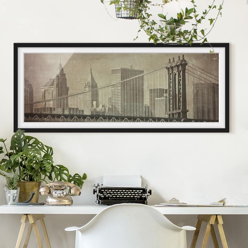 

Póster enmarcado - Vintage New York City Dimensión LxA: 20cm x 50cm, Marco: Negro