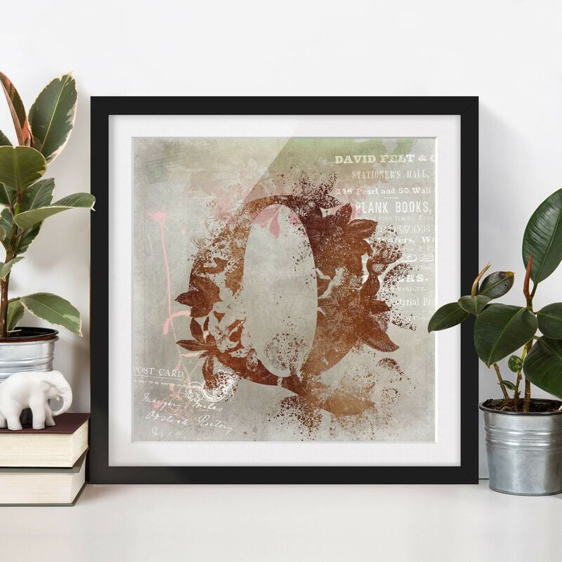 

Póster enmarcado - Vintage oro alfabeto Lettera Q Dimensión LxA: 30cm x 30cm, Marco: Negro