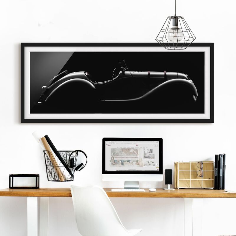 

Póster enmarcado - Vintage silhouette Dimensión LxA: 40cm x 100cm, Marco: Negro