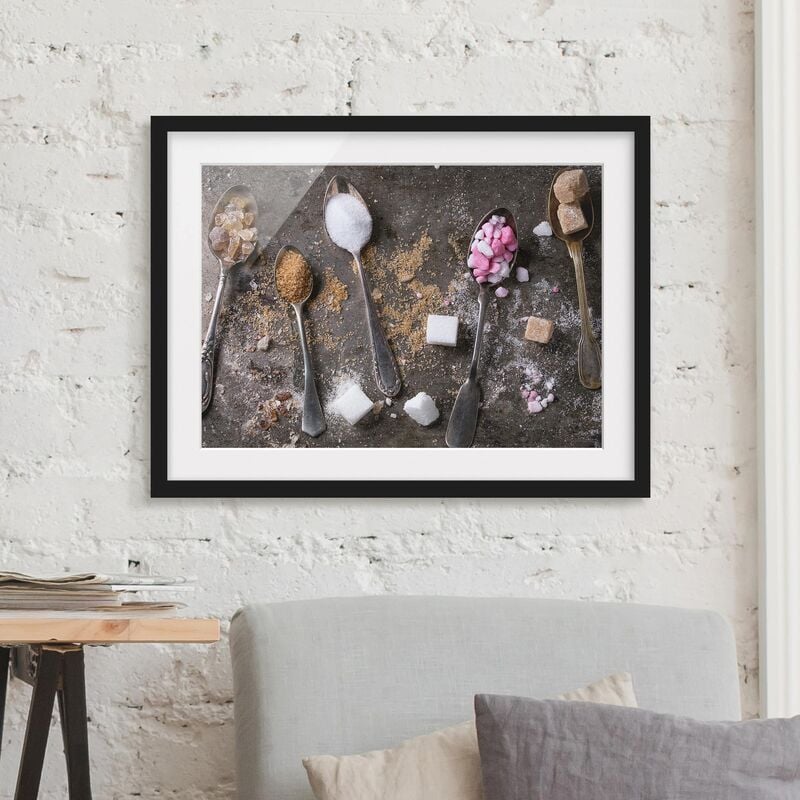 

Póster enmarcado - Vintage Spoon With Sugar Dimensión LxA: 18cm x 24cm, Marco: Negro