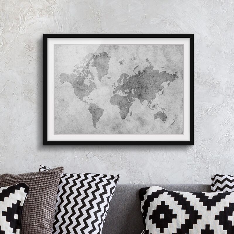 

Póster enmarcado - Vintage World Map II Dimensión LxA: 18cm x 24cm, Marco: Negro