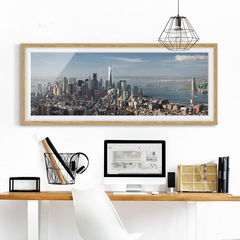 

Póster enmarcado - Vista Da Empire State Building Dimensión LxA: 50cm x 130cm, Marco: Roble