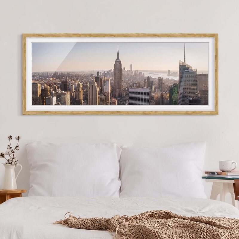 

Póster enmarcado - Vista Dal Top Of The Rock Dimensión LxA: 50cm x 130cm, Marco: Roble