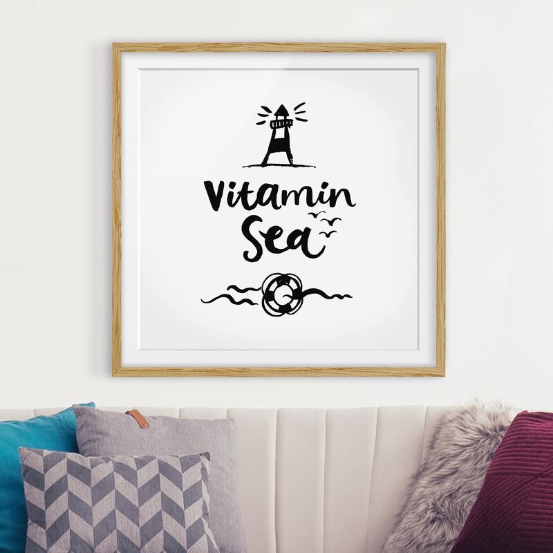 

Póster enmarcado - Vitamin Sea Dimensión LxA: 70cm x 70cm, Marco: Roble