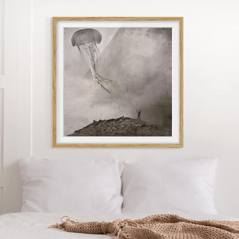 

Póster enmarcado - volante Medusa Dimensión LxA: 70cm x 70cm, Marco: Roble