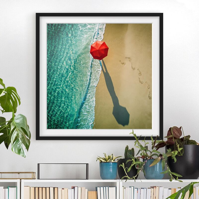 

Póster enmarcado - Walk On The Beach Dimensión LxA: 20cm x 20cm, Marco: Negro