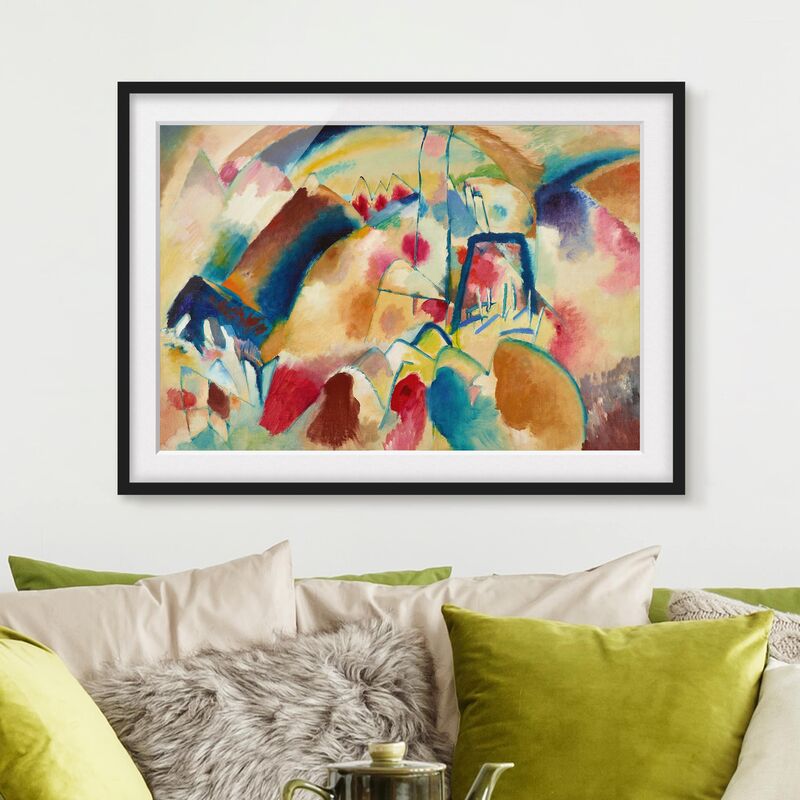 

Póster enmarcado - Wassily Kandinsky - Paesaggio Con Chiesa Dimensión LxA: 70cm x 100cm, Marco: Negro