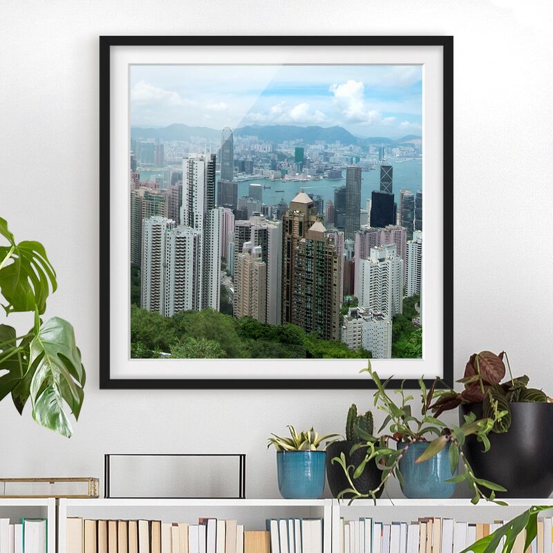 

Póster enmarcado - Watching Hongkong Dimensión LxA: 30cm x 30cm, Marco: Negro