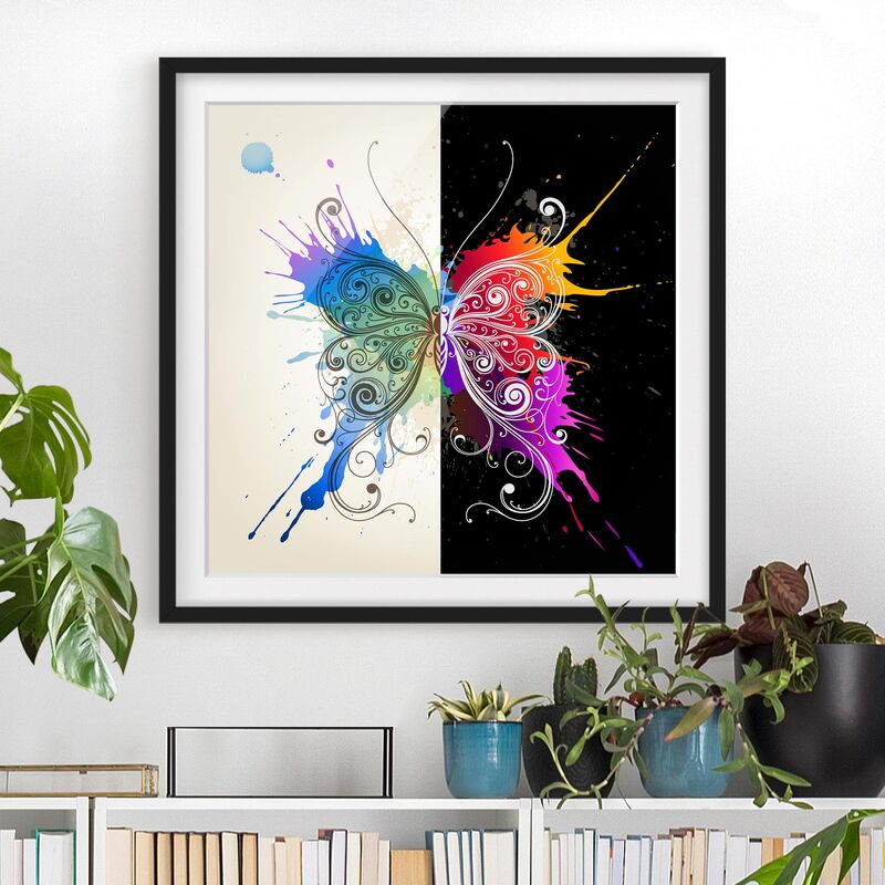 

Póster enmarcado - Watercolor Contrast Dimensión LxA: 70cm x 70cm, Marco: Negro
