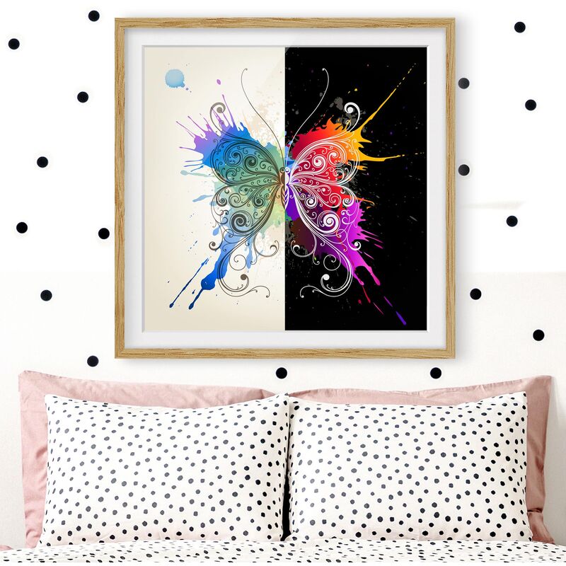 

Póster enmarcado - Watercolor Contrast Dimensión LxA: 70cm x 70cm, Marco: Roble