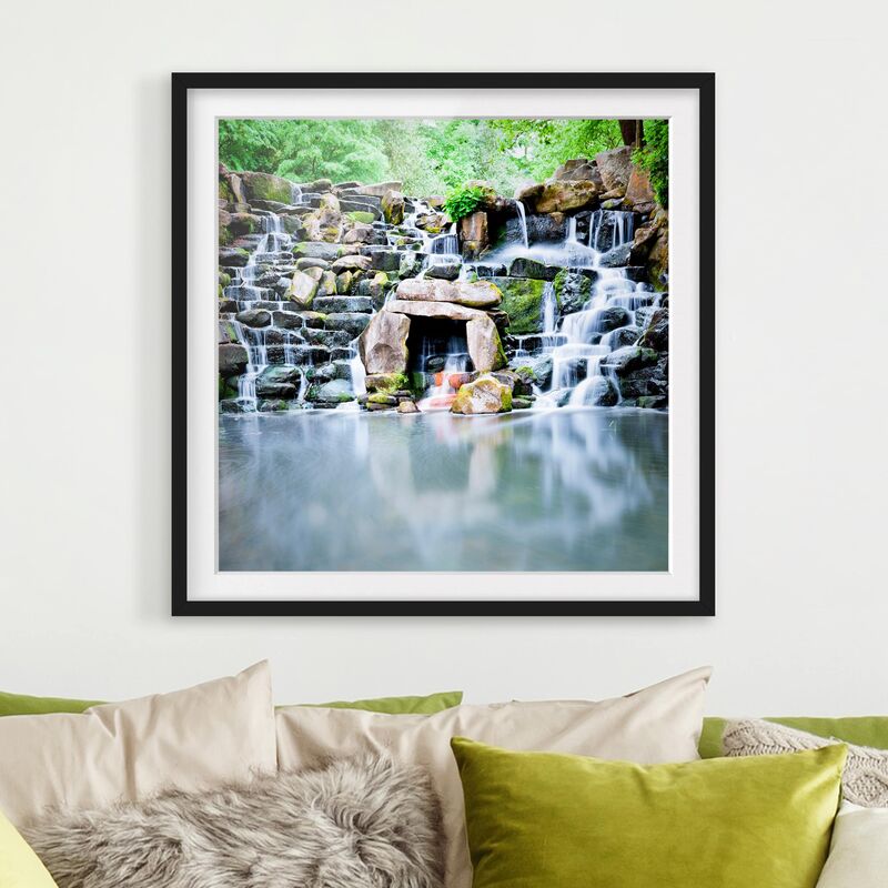 

Póster enmarcado - Waterfall Dimensión LxA: 70cm x 70cm, Marco: Negro