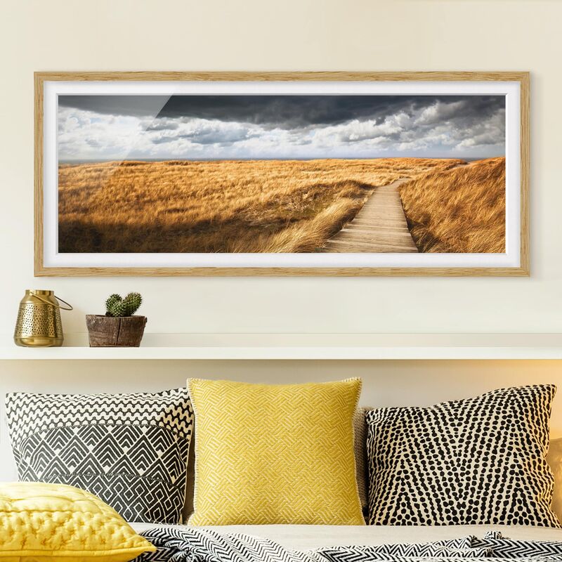 

Póster enmarcado - Way Nelle Dune Dimensión LxA: 30cm x 75cm, Marco: Roble
