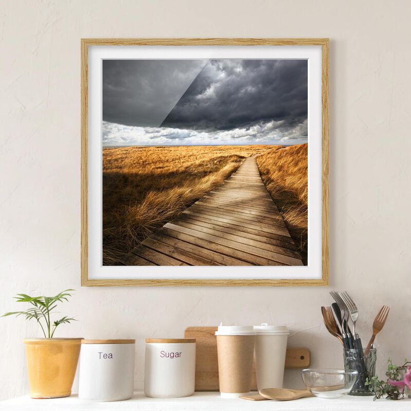 

Póster enmarcado - Way In The Dunes Dimensión LxA: 30cm x 30cm, Marco: Roble