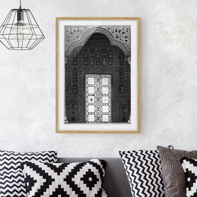 

Póster enmarcado - White Door Dimensión LxA: 70cm x 50cm, Marco: Roble