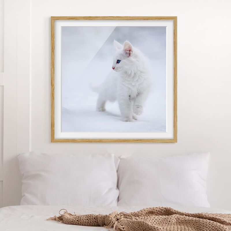 

Póster enmarcado - White As Snow Dimensión LxA: 70cm x 70cm, Marco: Roble
