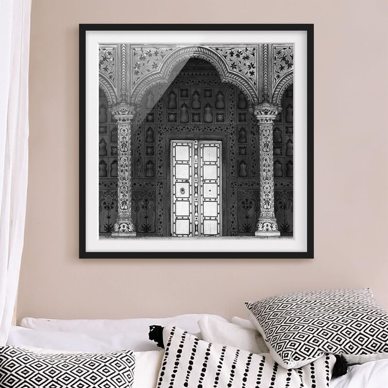 

Póster enmarcado - White Door Dimensión LxA: 70cm x 70cm, Marco: Negro