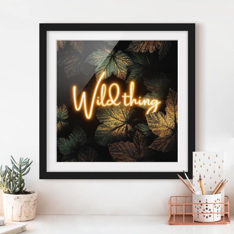 

Póster enmarcado - Wild Thing Golden Leaves Dimensión LxA: 20cm x 20cm, Marco: Negro