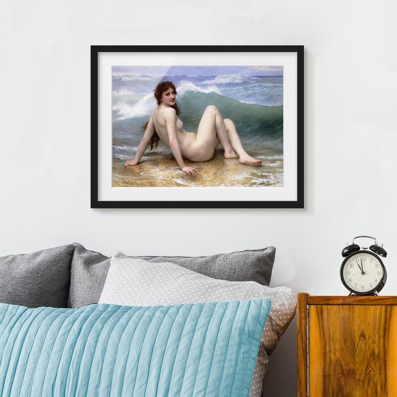 

Póster enmarcado - William Adolphe Bouguereau - The Wave Dimensión LxA: 70cm x 100cm, Marco: Negro