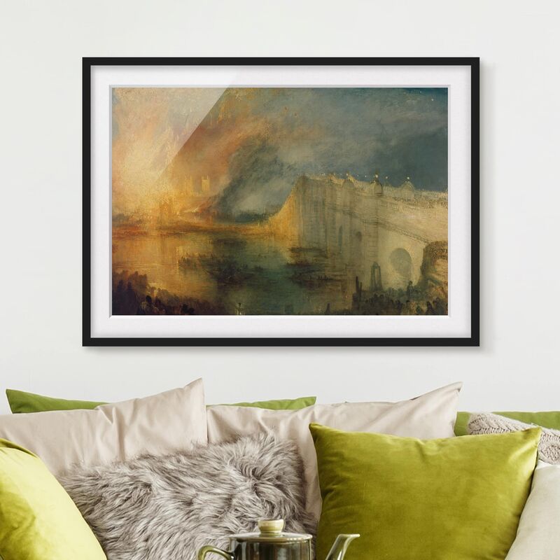 

Póster enmarcado - William Turner - Parliament On Fire Dimensión LxA: 40cm x 55cm, Marco: Negro