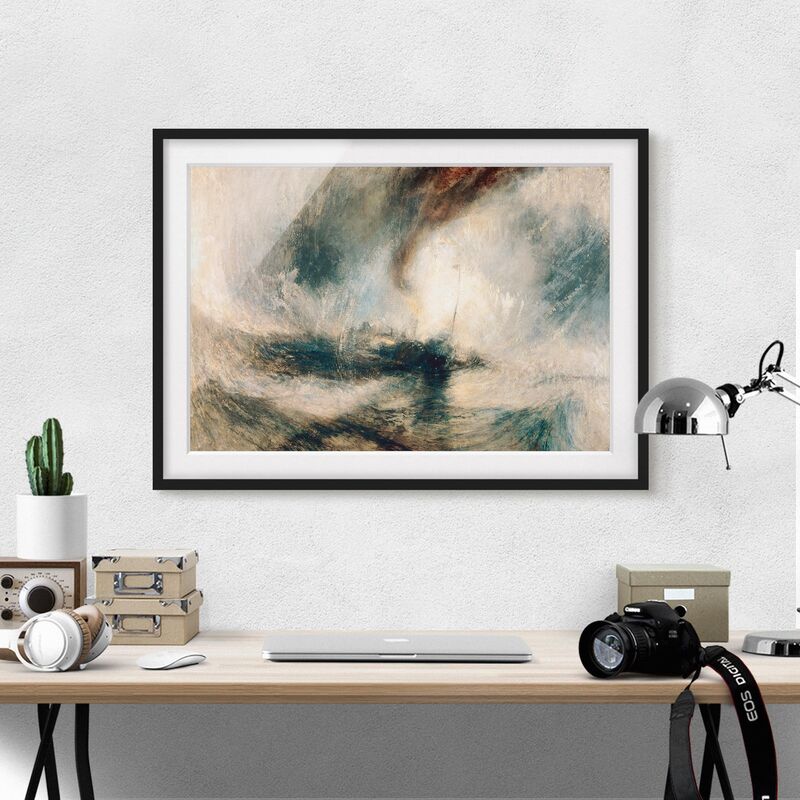 

Póster enmarcado - William Turner - Snowstorm On The Sea Dimensión LxA: 70cm x 100cm, Marco: Negro