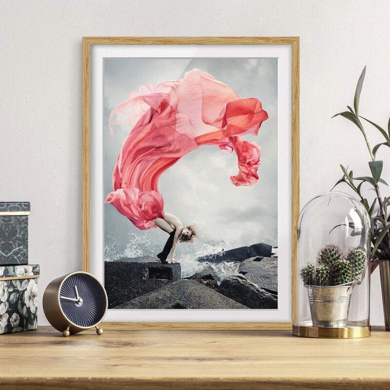 

Póster enmarcado - Woman At The Sea Dimensión LxA: 70cm x 50cm, Marco: Roble