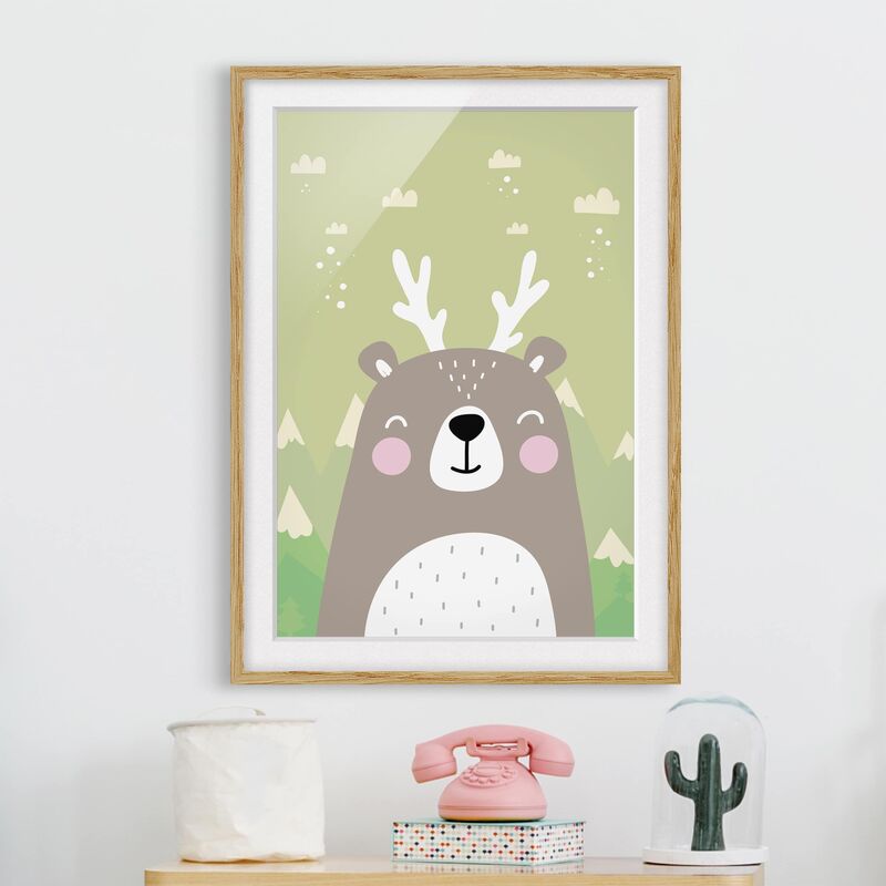 

Póster enmarcado - Wolpertinger Bears Dimensión LxA: 55cm x 40cm, Marco: Roble
