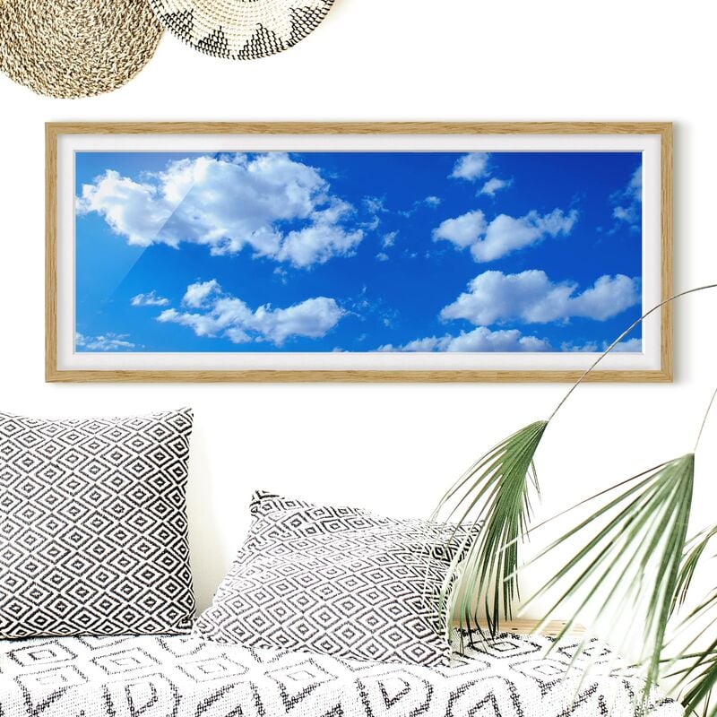 

Póster enmarcado - Wolkenhimmel Dimensión LxA: 30cm x 75cm, Marco: Roble