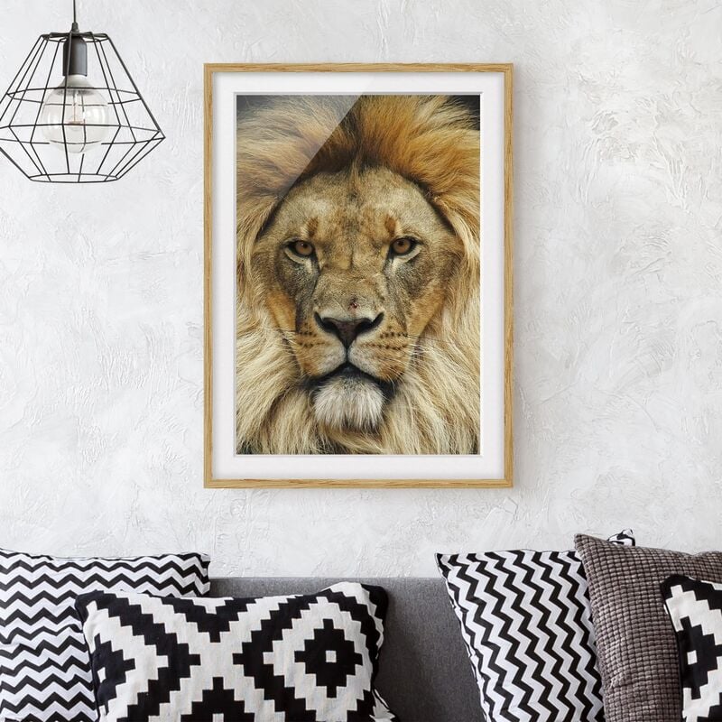 

Póster enmarcado - Wisdom Of Lion Dimensión LxA: 100cm x 70cm, Marco: Roble