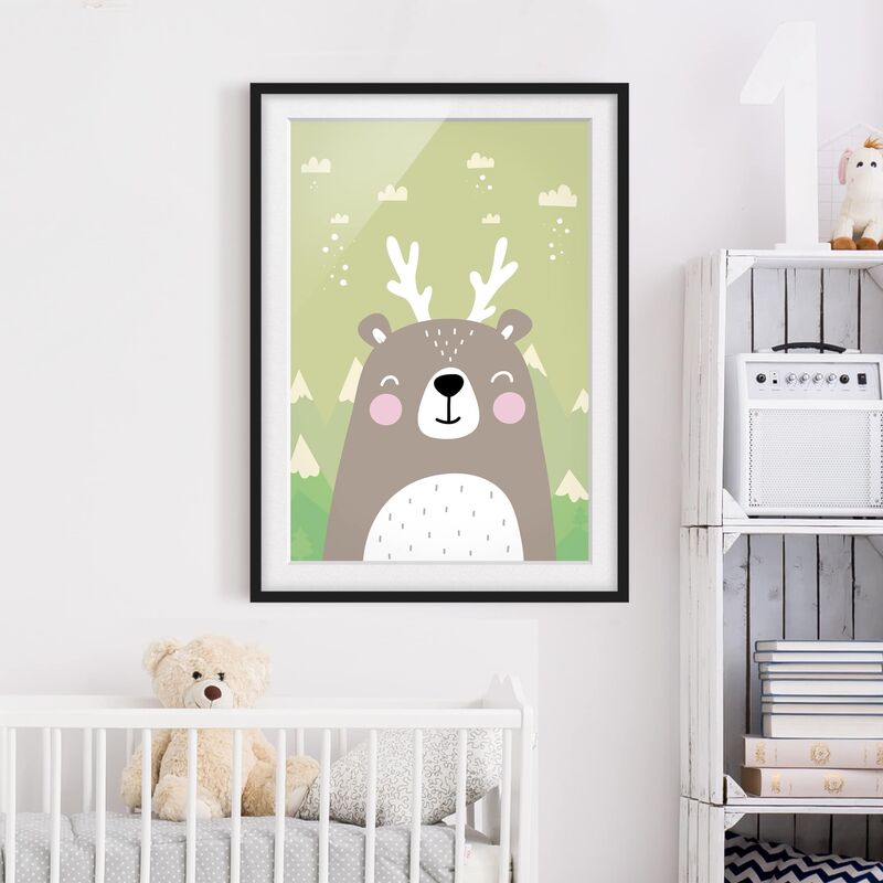 

Póster enmarcado - Wolpertinger Bears Dimensión LxA: 100cm x 70cm, Marco: Negro