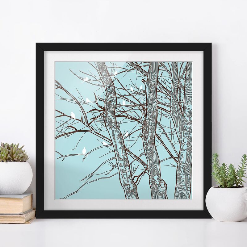 

Póster enmarcado - Winter Trees Dimensión LxA: 50cm x 50cm, Marco: Negro