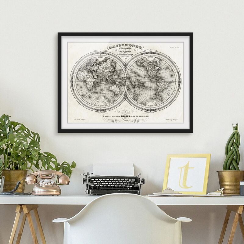 

Póster enmarcado - World Map - French Map Of The Cap Region Of 1848 Dimensión LxA: 40cm x 55cm, Marco: Negro