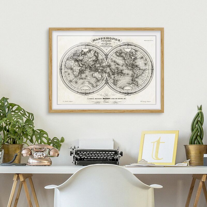 

Póster enmarcado - World Map - French Map Of The Cap Region Of 1848 Dimensión LxA: 40cm x 55cm, Marco: Roble