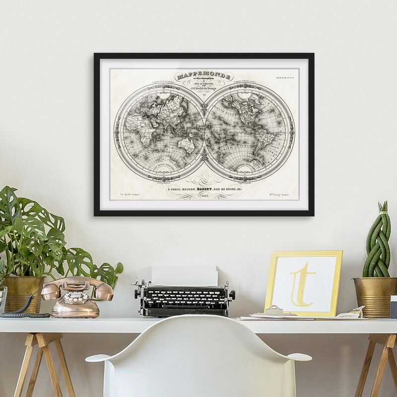 

Póster enmarcado - World Map - French Map Of The Cap Region Of 1848 Dimensión LxA: 70cm x 100cm, Marco: Negro