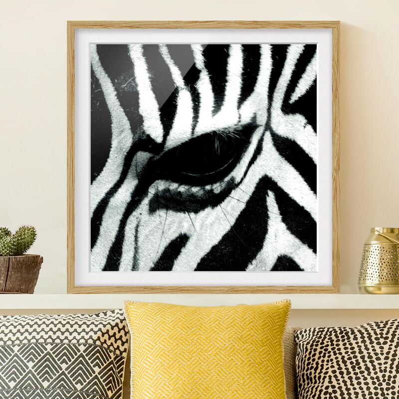 

Póster enmarcado - Zebra Crossing No.4 Dimensión LxA: 20cm x 20cm, Marco: Roble