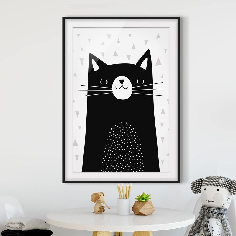 

Póster enmarcado - Zoo Con I Modelli - Cat Dimensión LxA: 100cm x 70cm, Marco: Negro