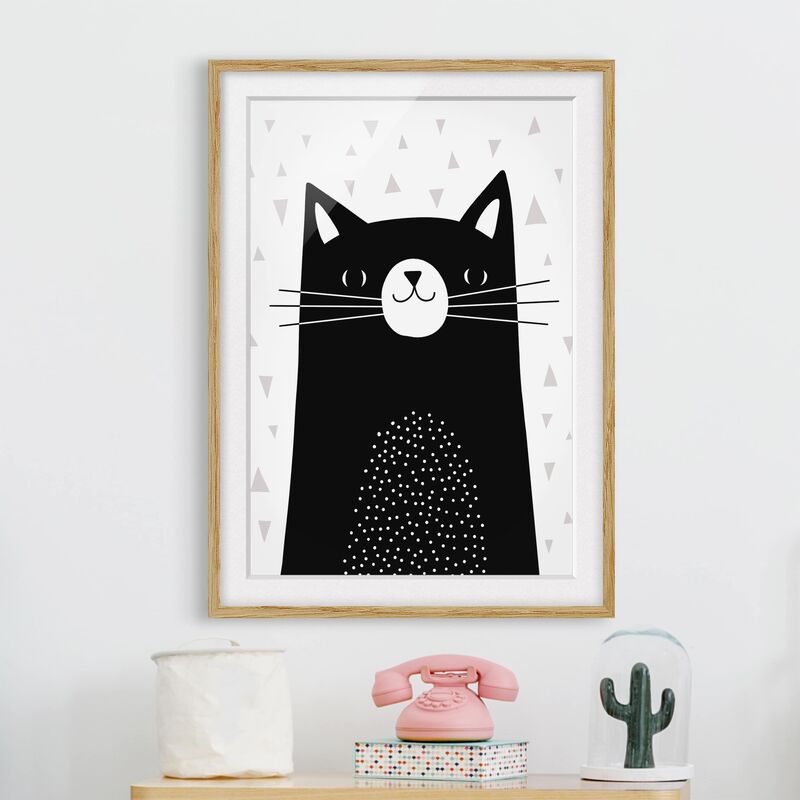 

Póster enmarcado - Zoo Con I Modelli - Cat Dimensión LxA: 24cm x 18cm, Marco: Roble