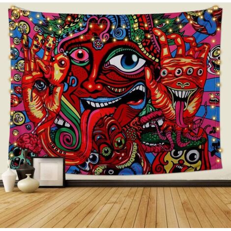 Psychedelischer Arabesken-Wandteppich, Hippie-Teppich