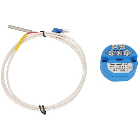 PT100 Temperaturtransmitter -50 bis 400 °C, 0–10 V DC/24 V Ausgang, hochpräziser Sensor