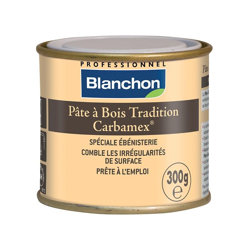 Pâte à bois tradition Carbamex teinte chêne clair pot de 300 g Blanchon