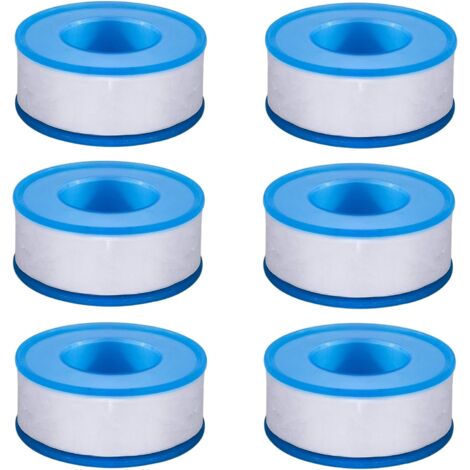 PTFE-Schlauch, Wasserklempner, Teflon-Klempner-Verbindungsdichtungsbänder für Duschschlauchkopf, 6 Rollen 3/4 Zoll (18 m)