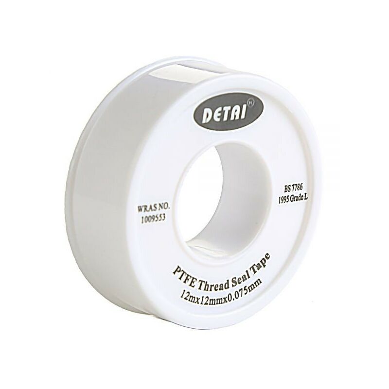 Buyaparcel - PTFE Teflon Threaded Sealing Tape Adhesive Plumbers Water Tight 12m x 12mm