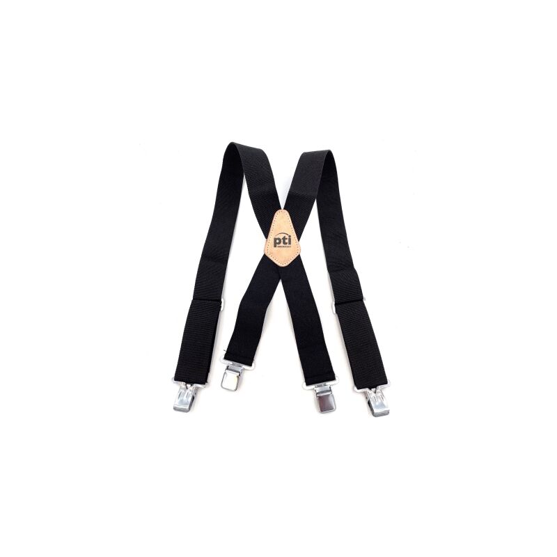 Pti Black All Elastic Suspenders/Braces for Toolbelts Work Trousers