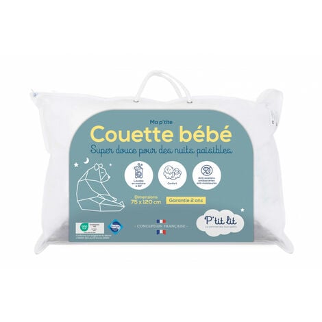 P'tit lit - Couette Bébé Enfant - 75x120 cm - Anti Acariens - Idéal pour lit 60x120 cm